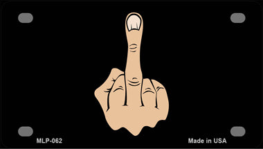 Middle Finger Novelty Mini Metal License Plate Tag