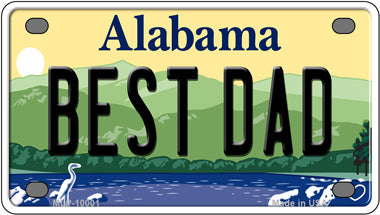 Best Dad Alabama Novelty Mini Metal License Plate Tag