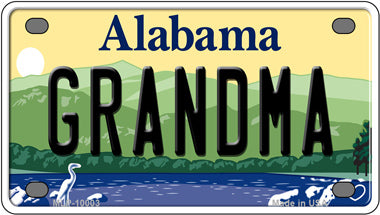Grandma Alabama Novelty Mini Metal License Plate Tag