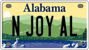N Joy AL Alabama Novelty Mini Metal License Plate Tag
