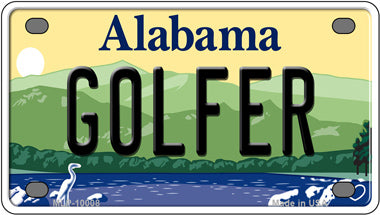 Golfer Alabama Novelty Mini Metal License Plate Tag