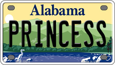 Princess Alabama Novelty Mini Metal License Plate Tag