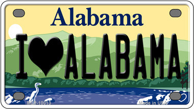 I Love Alabama Novelty Mini Metal License Plate Tag