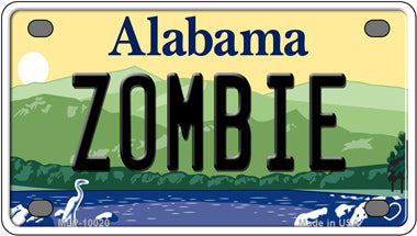 Zombie Alabama Novelty Mini Metal License Plate Tag