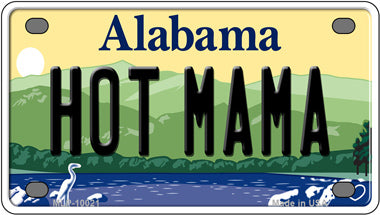 Hot Mama Alabama Novelty Mini Metal License Plate Tag