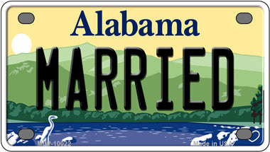 Married Alabama Novelty Mini Metal License Plate Tag