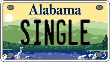 Single Alabama Novelty Mini Metal License Plate Tag