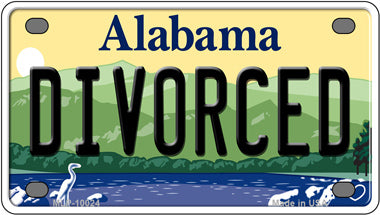 Divorced Alabama Novelty Mini Metal License Plate Tag