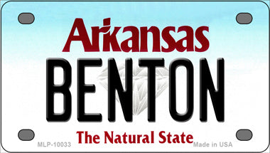 Benton Arkansas Novelty Mini Metal License Plate Tag