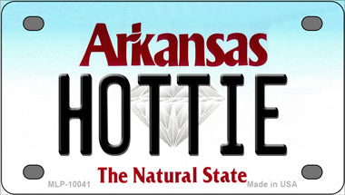 Hottie Arkansas Novelty Mini Metal License Plate Tag