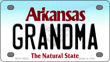 Grandma Arkansas Novelty Mini Metal License Plate Tag
