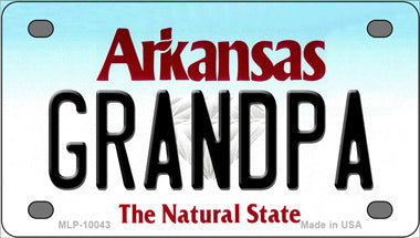 Grandpa Arkansas Novelty Mini Metal License Plate Tag