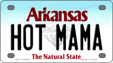 Hot Mama Arkansas Novelty Mini Metal License Plate Tag