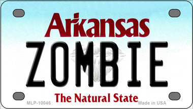 Zombie Arkansas Novelty Mini Metal License Plate Tag