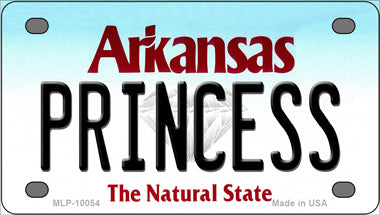 Princess Arkansas Novelty Mini Metal License Plate Tag