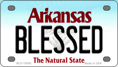 Blessed Arkansas Novelty Mini Metal License Plate Tag