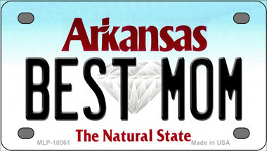 Best Mom Arkansas Novelty Mini Metal License Plate Tag