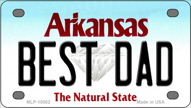 Best Dad Arkansas Novelty Mini Metal License Plate Tag