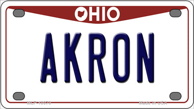 Akron Ohio Novelty Mini Metal License Plate Tag