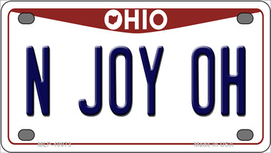 N Joy OH Ohio Novelty Mini Metal License Plate Tag