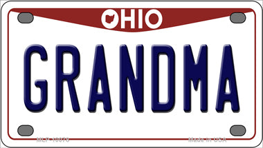 Grandma Ohio Novelty Mini Metal License Plate Tag