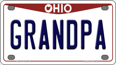 Grandpa Ohio Novelty Mini Metal License Plate Tag