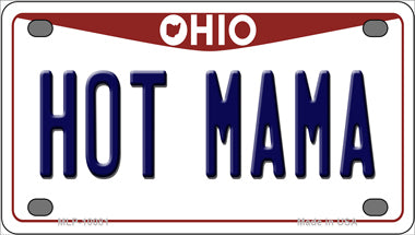 Hot Mama Ohio Novelty Mini Metal License Plate Tag