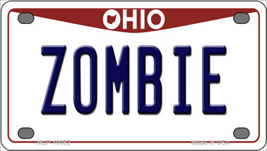 Zombie Ohio Novelty Mini Metal License Plate Tag