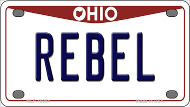 Rebel Ohio Novelty Mini Metal License Plate Tag
