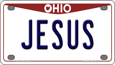 Jesus Ohio Novelty Mini Metal License Plate Tag