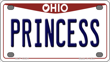 Princess Ohio Novelty Mini Metal License Plate Tag