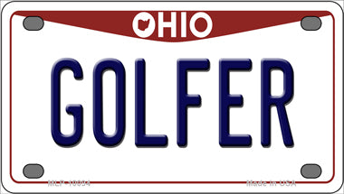 Golfer Ohio Novelty Mini Metal License Plate Tag