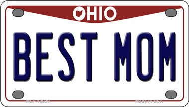 Best Mom Ohio Novelty Mini Metal License Plate Tag