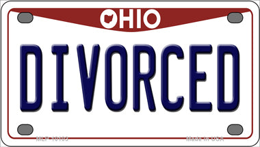 Divorced Ohio Novelty Mini Metal License Plate Tag