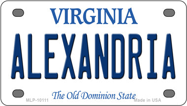 Alexandria Virginia Novelty Mini Metal License Plate Tag