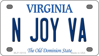 N Joy VA Virginia Novelty Mini Metal License Plate Tag