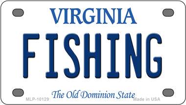 Fishing Virginia Novelty Mini Metal License Plate Tag