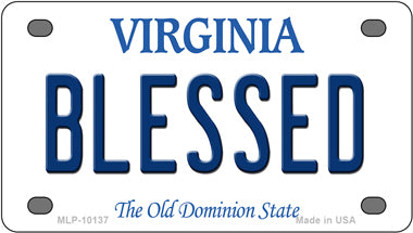 Blessed Virginia Novelty Mini Metal License Plate Tag