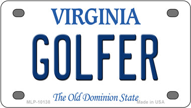 Golfer Virginia Novelty Mini Metal License Plate Tag