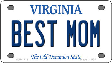 Best Mom Virginia Novelty Mini Metal License Plate Tag