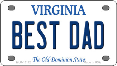 Best Dad Virginia Novelty Mini Metal License Plate Tag