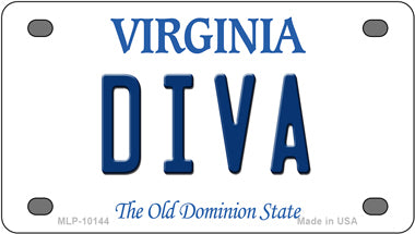 Diva Virginia Novelty Mini Metal License Plate Tag