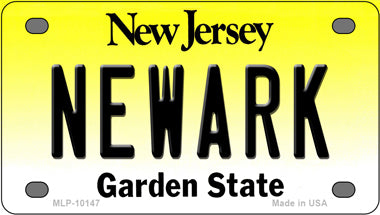 Newark New Jersey Novelty Mini Metal License Plate Tag