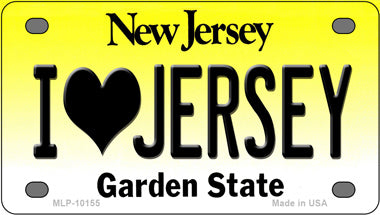 I Love Jersey New Jersey Novelty Mini Metal License Plate Tag