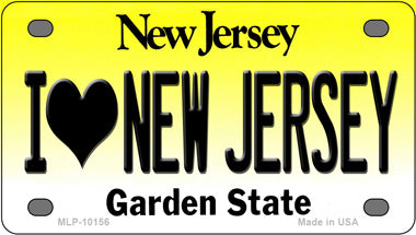 I Love New Jersey Novelty Mini Metal License Plate Tag