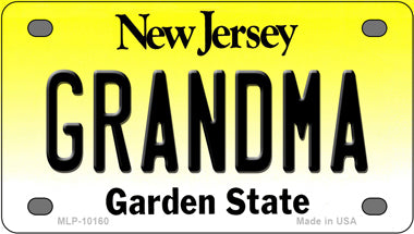 Grandma New Jersey Novelty Mini Metal License Plate Tag