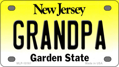 Grandpa New Jersey Novelty Mini Metal License Plate Tag