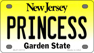 Princess New Jersey Novelty Mini Metal License Plate Tag