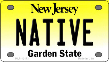 Native New Jersey Novelty Mini Metal License Plate Tag