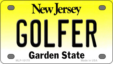 Golfer New Jersey Novelty Mini Metal License Plate Tag